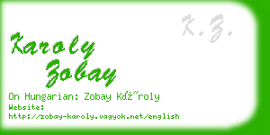 karoly zobay business card